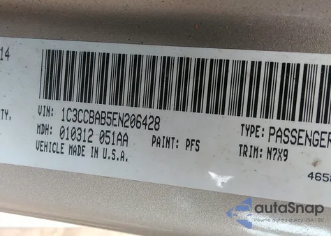 2014 Chrysler 200 Lx from USA, damaged, VIN 1C3CCBAB5EN206428